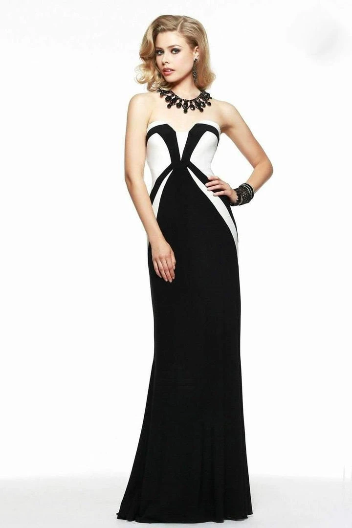 Formal Gowns Faviana - Chic Block Colored Strapless Jersey Gown 7572 3 Formal Gowns Faviana - Chic Block Colored Strapless Jersey Gown 7572