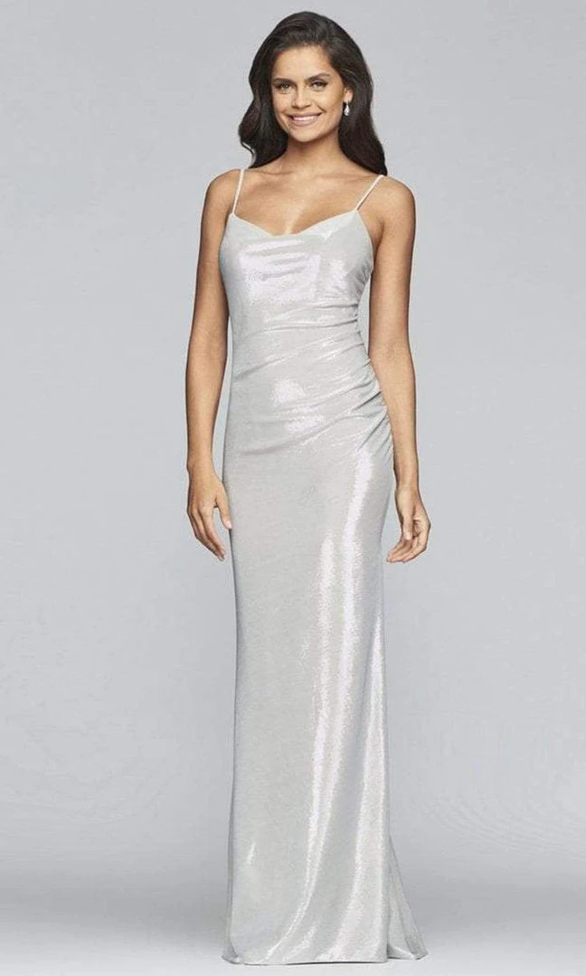 Formal Gowns Faviana - Cowl Neck Metallic Jersey Sheath Dress S10256 - 1 Pc Black In Size 10 Available 3 Formal Gowns Faviana - Cowl Neck Metallic Jersey Sheath Dress S10256 - 1 Pc Black In Size 10 Available