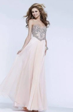 Faviana - Embellished Chiffon Illusion Long Evening Gown S7376