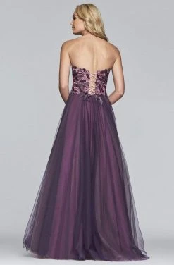 Faviana - Floral Applique Sweetheart A-line Evening Dress S10023