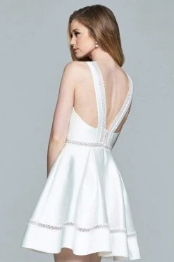 Faviana - Lace V-Neck Mikado Dress 8064 7 Faviana - Lace V-Neck Mikado Dress 8064