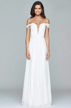Formal Gowns Faviana - Off Shoulder Sweetheart A-Line Gown 8088 - 2 Pcs Ivory In Size 12 Available