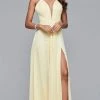 Faviana - Plunging V-Neck Flowy High Slit Chiffon Dress 7747 1 Faviana - Plunging V-Neck Flowy High Slit Chiffon Dress 7747