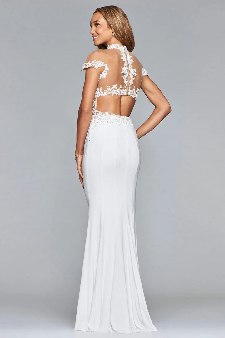 Faviana - S10004 Embroidered Illusion High Sheath Dress 8 Faviana - S10004 Embroidered Illusion High Sheath Dress