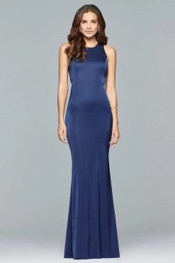 Formal Gowns Faviana - S10011 Matte Satin Cutout Sheath Gown