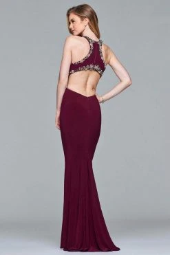 Faviana - S10026 Beaded Halter Trim Cutout Evening Dress Formal Gowns 7 Faviana - S10026 Beaded Halter Trim Cutout Evening Dress Formal Gowns