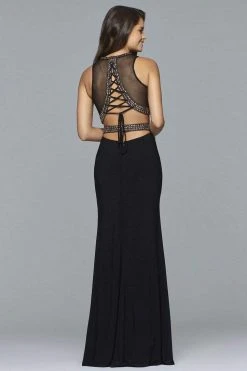 Faviana - S10033 Two Piece Beaded Trim Jersey Dress Formal Gowns