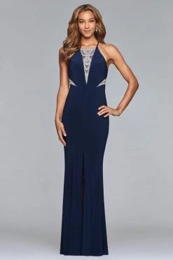 Formal Gowns Faviana - S10069 Lavish Halter Beaded Evening Gown