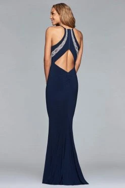 Formal Gowns Faviana - S10069 Lavish Halter Beaded Evening Gown