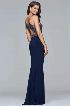 Faviana - S10092 Sleeveless V-Neck Beaded Evening Dress Formal Gowns