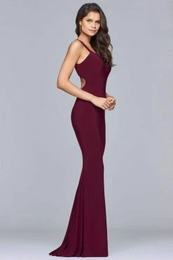 Faviana - S10106 Sleek V-neck Jersey Sheath Dress Formal Gowns 7 Faviana - S10106 Sleek V-neck Jersey Sheath Dress Formal Gowns