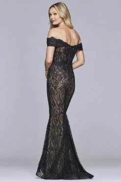 Faviana - S10109 Lace Off-Shoulder Mermaid Dress With Train