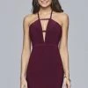 Cocktail Dresses Faviana - S10164 Deep V Neck Jersey Halter Cocktail Dress