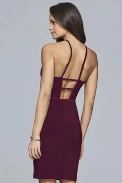 Cocktail Dresses Faviana - S10164 Deep V Neck Jersey Halter Cocktail Dress
