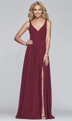 Faviana - S10177 V-Neck Sleeveless Chiffon Long Dress Formal Gowns