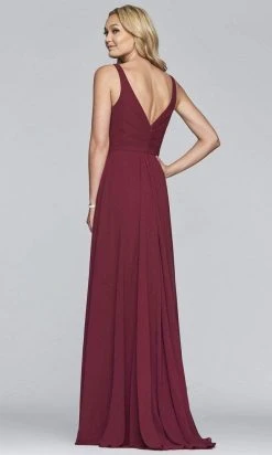 Faviana - S10177 V-Neck Sleeveless Chiffon Long Dress Formal Gowns