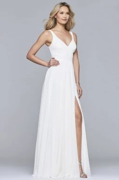 Faviana - S10177 V-Neck Sleeveless Chiffon Long Dress Formal Gowns