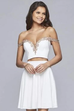 Faviana - S10179 Two-Piece Off Shoulder Cocktail Dress Cocktail Dresses 7 Faviana - S10179 Two-Piece Off Shoulder Cocktail Dress Cocktail Dresses