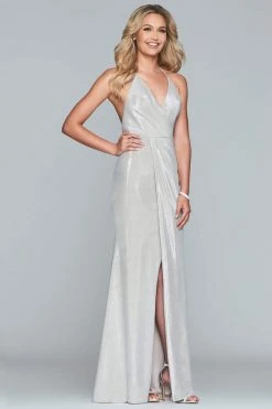 Formal Gowns Faviana - S10215 Halter Metallic Jersey Sheath Dress 9 Formal Gowns Faviana - S10215 Halter Metallic Jersey Sheath Dress