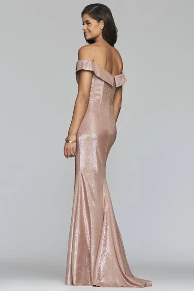 Formal Gowns Faviana - S10216 Metallic Jersey Off-Shoulder Sheath Dress 7 Formal Gowns Faviana - S10216 Metallic Jersey Off-Shoulder Sheath Dress