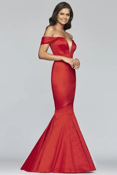 Faviana - S10241 Plunging V-neck Taffeta Mermaid Dress 5 Faviana - S10241 Plunging V-neck Taffeta Mermaid Dress