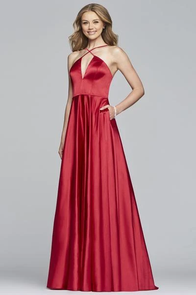 Faviana - S10254 Sleeveless Halter Charmeuse A-line Dress 5 Faviana - S10254 Sleeveless Halter Charmeuse A-line Dress