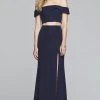 Faviana - S10262 Two Piece Glitter Jersey Off-Shoulder Dress Formal Gowns 2 Faviana - S10262 Two Piece Glitter Jersey Off-Shoulder Dress Formal Gowns