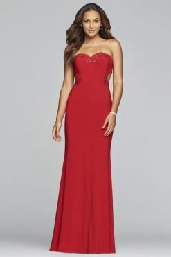 Faviana - S10271 Bead-Embroidered Cutout Strapless Sheath Gown 11 Faviana - S10271 Bead-Embroidered Cutout Strapless Sheath Gown