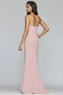 Faviana - S10284 Stretch Crepe Halter V-neck Fitted Dress