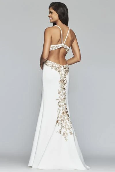 Formal Gowns Faviana - S10302 Metallic Floral Appliqued Trumpet Gown 4 Formal Gowns Faviana - S10302 Metallic Floral Appliqued Trumpet Gown