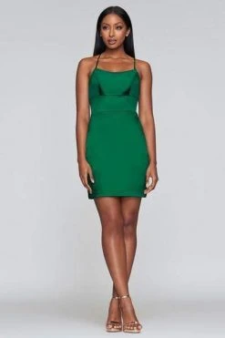 Faviana - S10359 Short Stretch Satin Dress Cocktail Dresses