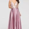 Formal Gowns Faviana - S10442 Embroidered Floral Applique Long Dress - 1 Pc Deep Mauve In Size 8 Available 2 Formal Gowns Faviana - S10442 Embroidered Floral Applique Long Dress - 1 Pc Deep Mauve In Size 8 Available