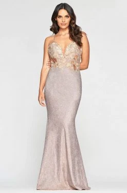 Faviana - S10483 Glittered And Embroidered Mermaid Dress 7 Faviana - S10483 Glittered And Embroidered Mermaid Dress