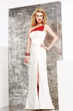Faviana - S7002 One Shoulder Strap Gown With Slit
