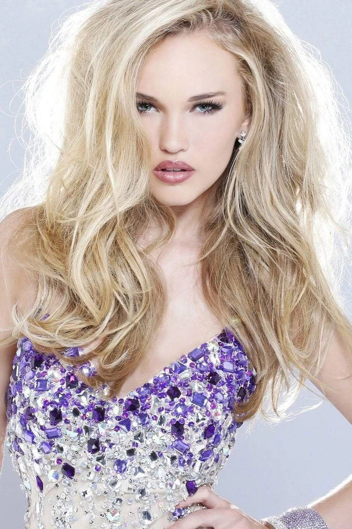 Faviana - S7157 Bedazzled V-neck Sheath Dress 5 Faviana - S7157 Bedazzled V-neck Sheath Dress