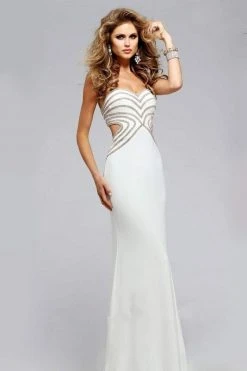 Formal Gowns Faviana - S7701 Jersey Sweetheart Evening Dress With Rhinestone Details