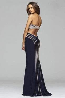 Formal Gowns Faviana - S7701 Jersey Sweetheart Evening Dress With Rhinestone Details