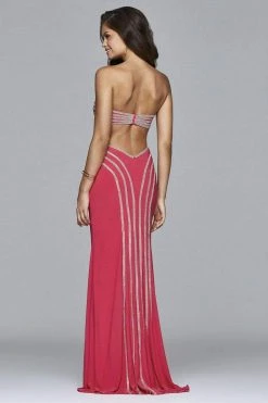 Formal Gowns Faviana - S7701 Jersey Sweetheart Evening Dress With Rhinestone Details