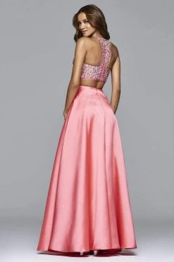 Formal Gowns Faviana - S7827 Frosted Satin Two Piece With Fully Beaded Bodice