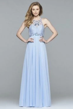 Faviana - S7989 Long Chiffon Dress With Bead Detailing 16 Faviana - S7989 Long Chiffon Dress With Bead Detailing