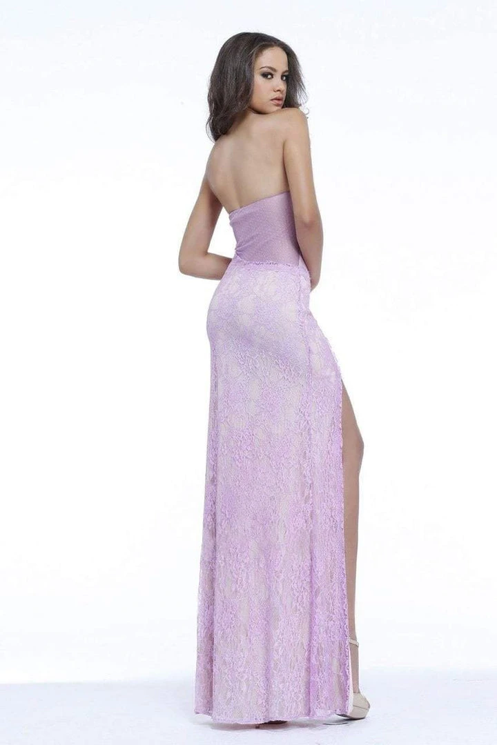 Formal Gowns Faviana - Strapless Sweetheart Lace Illusion Evening Gown With High Slit S7328 4 Formal Gowns Faviana - Strapless Sweetheart Lace Illusion Evening Gown With High Slit S7328