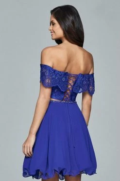 Cocktail Dresses Faviana - Two-Piece Lace Short Dress S8065