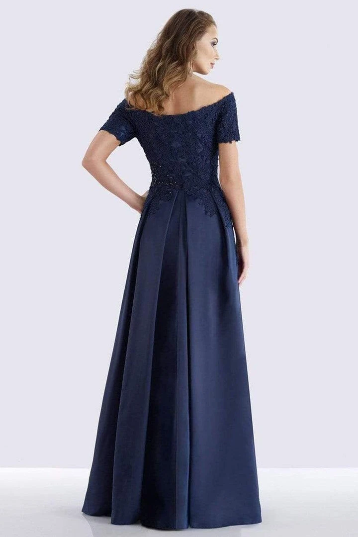 Feriani Couture - Beaded Off Shoulder Pleated Evening Gown 18657 - 1 Pc Navy In Sizes 6 Available 4 Feriani Couture - Beaded Off Shoulder Pleated Evening Gown 18657 - 1 Pc Navy In Sizes 6 Available