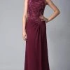 Formal Gowns Feriani Couture - Cap Sleeve Lace Appliqued Column Gown 18402