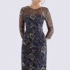 Cocktail Dresses Feriani Couture - Gilt Floral Embroidered Quarter Sleeve Dress