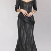 Formal Gowns Feriani Couture - Semi-Sweetheart Trumpet Evening Dress 18212 - 1 Pc Charcoal In Size 18 Available