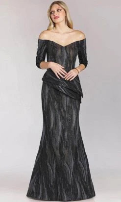 Formal Gowns Feriani Couture - Semi-Sweetheart Trumpet Evening Dress 18212 - 1 Pc Charcoal In Size 18 Available