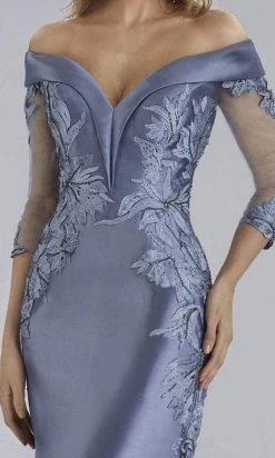 Formal Gowns Feriani Couture - Sheer Quarter Sleeves Embroidered Long Gown 18971 - 1 Pc Silver In Size 16 Available 7 Formal Gowns Feriani Couture - Sheer Quarter Sleeves Embroidered Long Gown 18971 - 1 Pc Silver In Size 16 Available