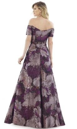 Formal Gowns Feriani Couture - Short Sleeve Floral Off Shoulder Dress 20116 - 1 Pc Purple In Size 16 Available 5 Formal Gowns Feriani Couture - Short Sleeve Floral Off Shoulder Dress 20116 - 1 Pc Purple In Size 16 Available