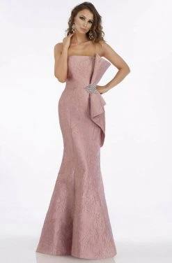 Feriani Couture - Strapless Bow-Ornate Evening Dress 18878 - 1 Pc Mauve In Size 6 Available